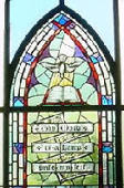 Stained glass windows in St Andrew's Chapel: